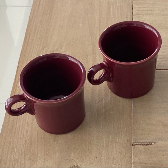 Set of 2 Fiesta Ware Mugs Wine Red Color (Believe its Claret) - Picture 7 of 7